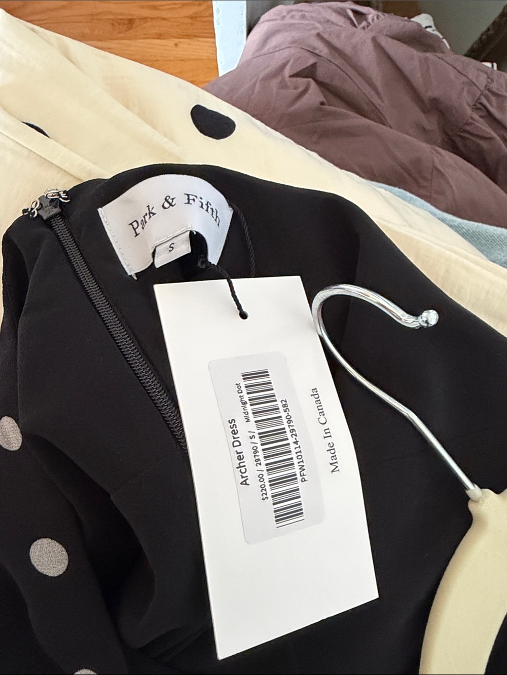Polka Dot Black Maxi Dress with Tie Back - Picture 7 of 7